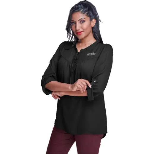 Ladies Long Sleeve Candice Blouse Model Front